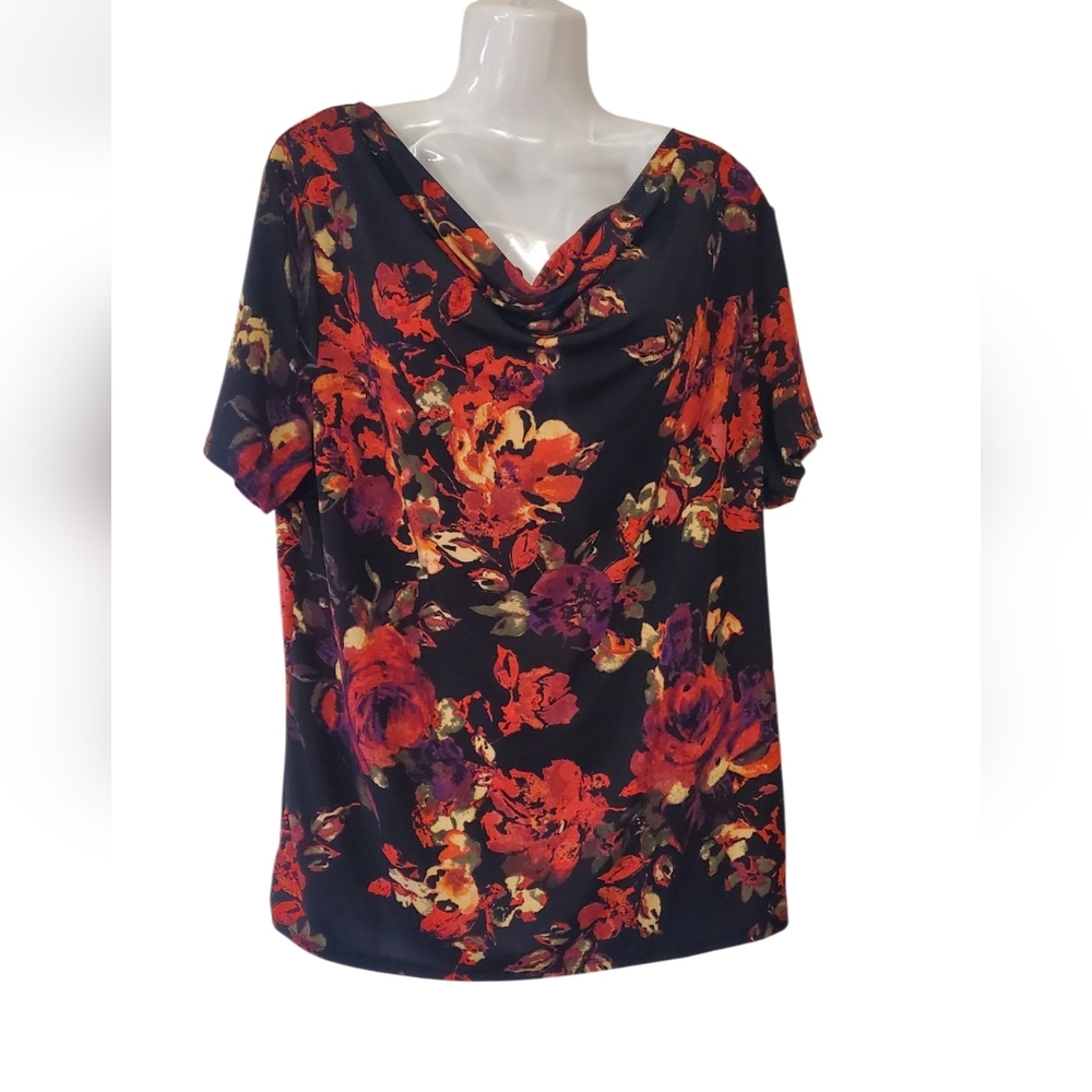 Jaclyn Smith Vibrant Floral Print Blouse